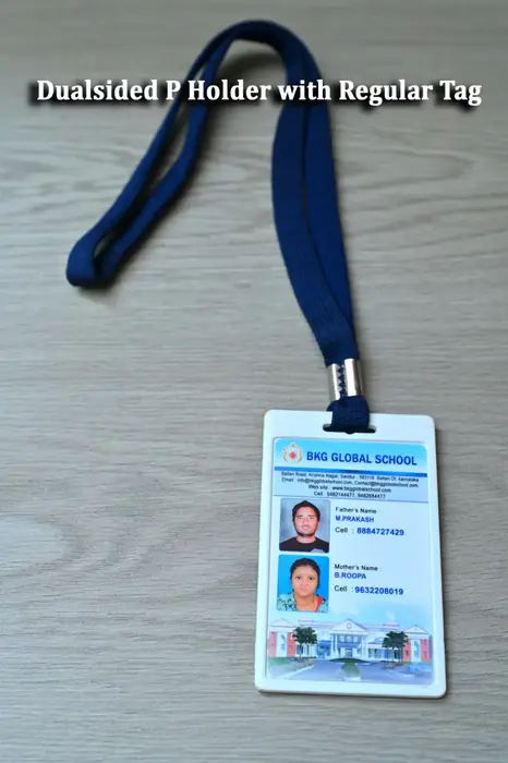 Dual-sided ID holder with tag